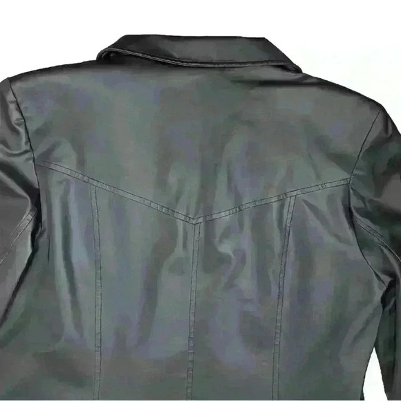 GIACCA A GALLERY COMPANY BLACK JACKET Womens Size M Pockets Zip Coat Fitted Fall - Picture 7 of 7